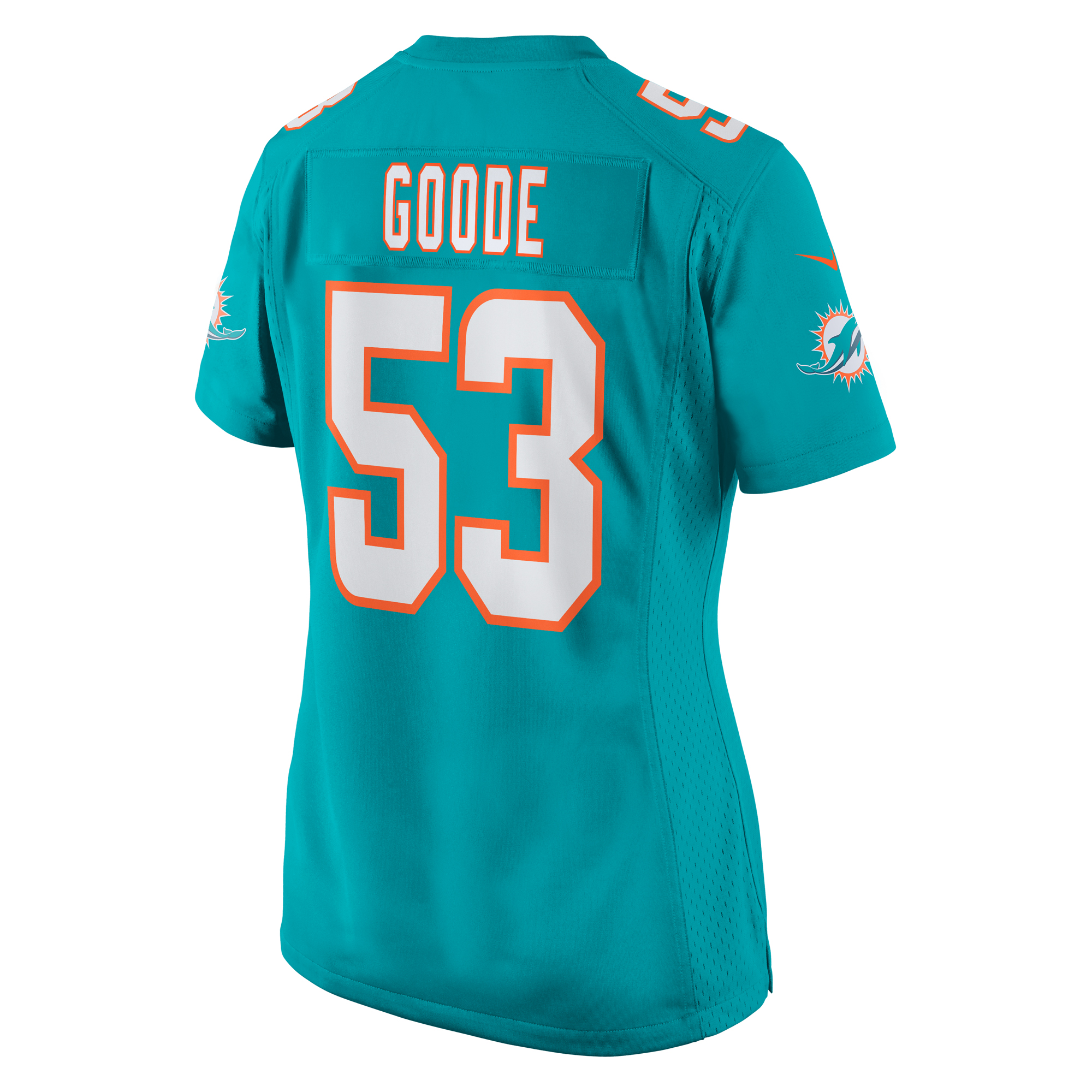 Women's Miami Dolphins Cameron Goode Aqua Game Player Jersey JS8716 nicesnker - Image 3