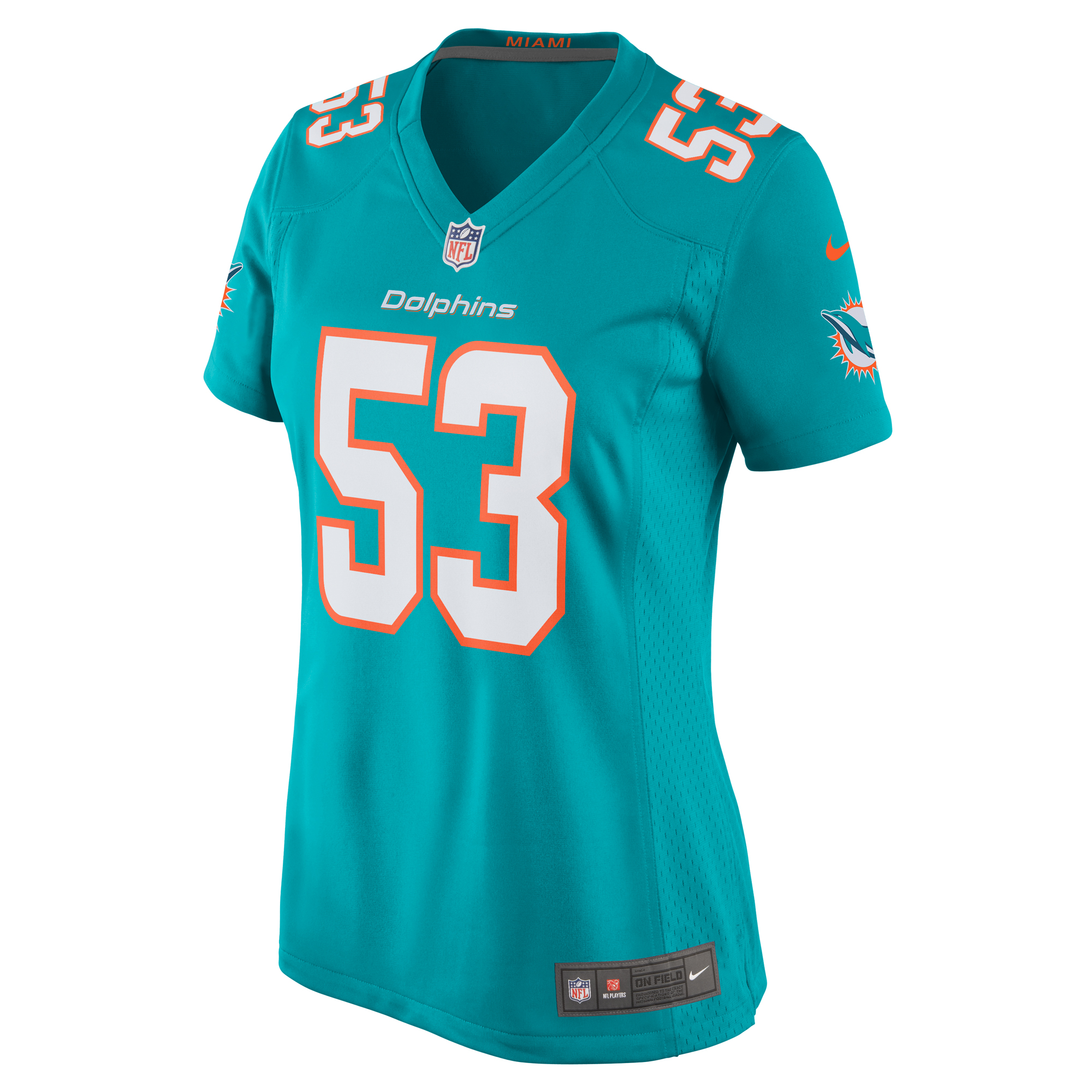 Women's Miami Dolphins Cameron Goode Aqua Game Player Jersey JS8716 nicesnker - Image 2