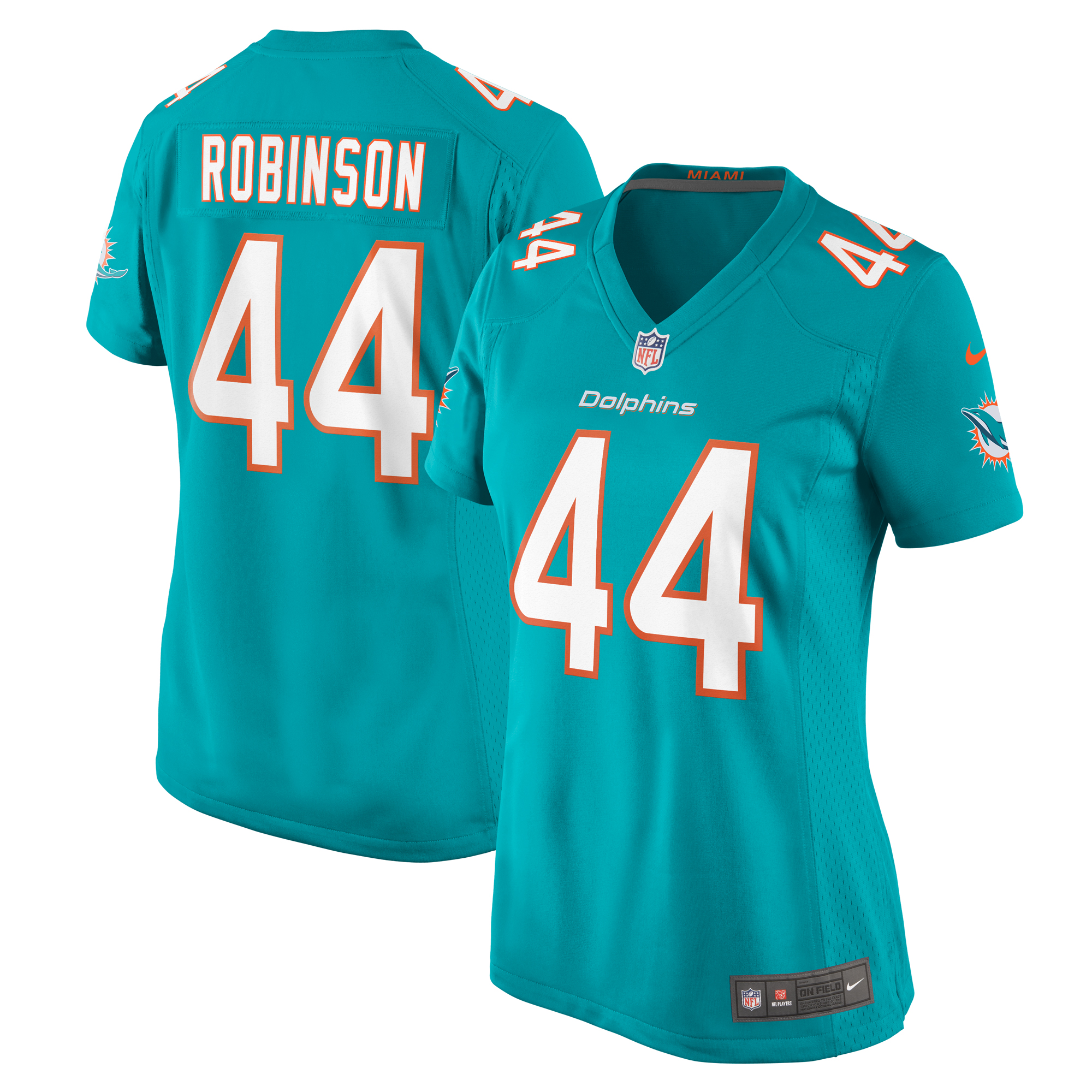 Women's Miami Dolphins Chop Robinson Aqua Game Jersey JS7382 nicesnker