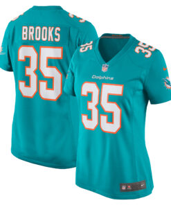 Women's Miami Dolphins Christopher Brooks Aqua Team Game Jersey JS7659 nicesnker