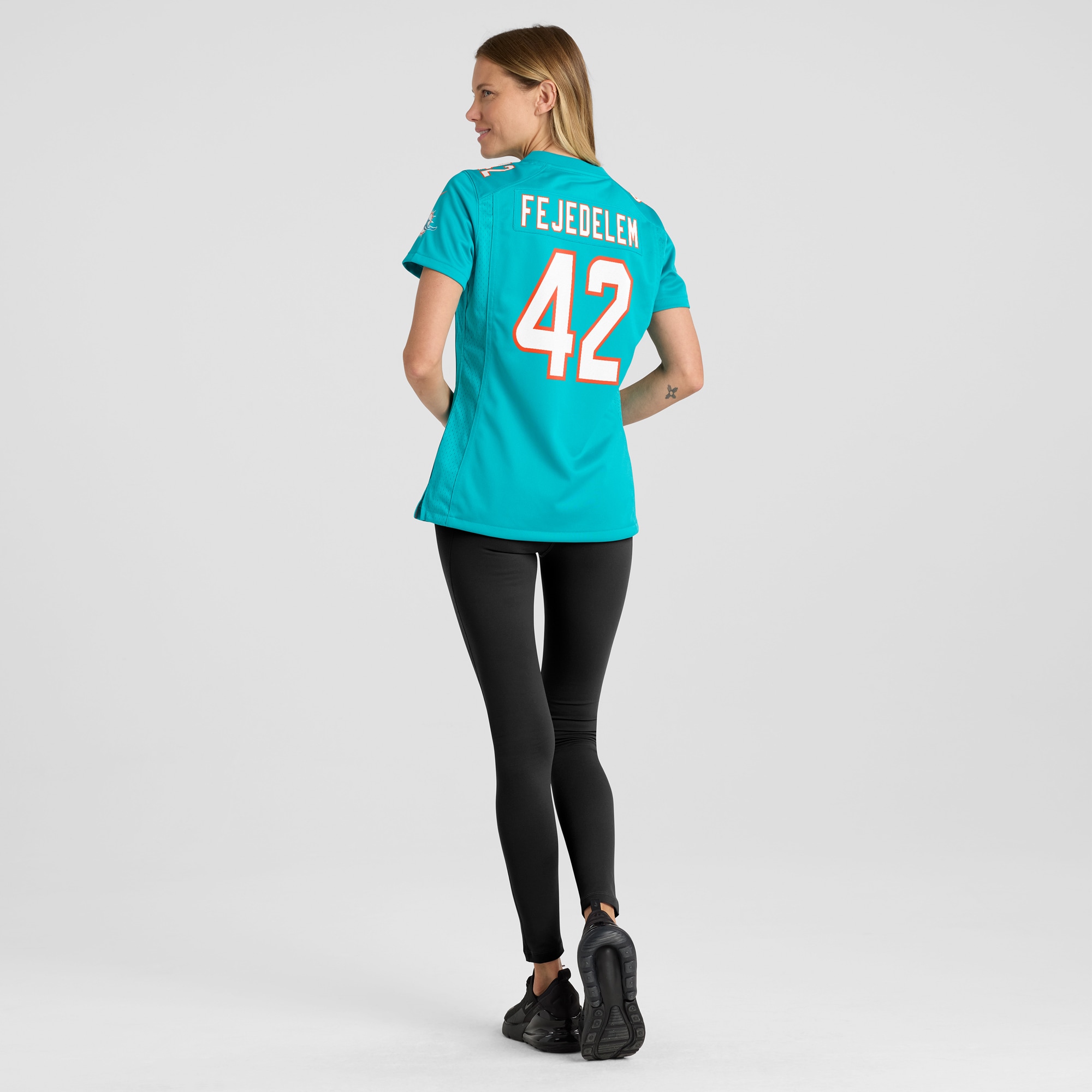 Women's Miami Dolphins Clayton Fejedelem Aqua Game Jersey JS8887 nicesnker - Image 5