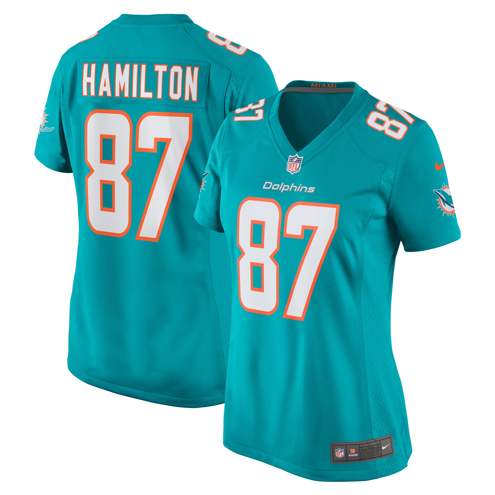 Women's Miami Dolphins DaeSean Hamilton Aqua Home Game Player Jersey JS5150 nicesnker