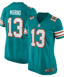 Women's Miami Dolphins Dan Marino Aqua Retired Player Jersey JS6971 nicesnker