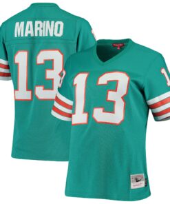 Women's Miami Dolphins Dan Marino Mitchell & Ness Aqua 1984 Legacy Jersey JS9525 nicesnker