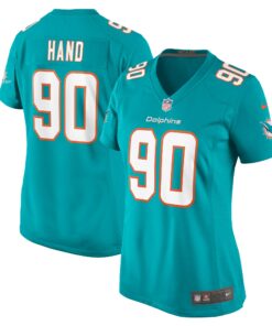 Women's Miami Dolphins Da'Shawn Hand Aqua Game Jersey JS9621 nicesnker