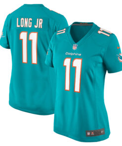 Women's Miami Dolphins David Long Jr. Aqua Game Jersey JS9134 nicesnker