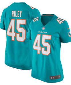 Women's Miami Dolphins Duke Riley Aqua Game Jersey JS6308 nicesnker