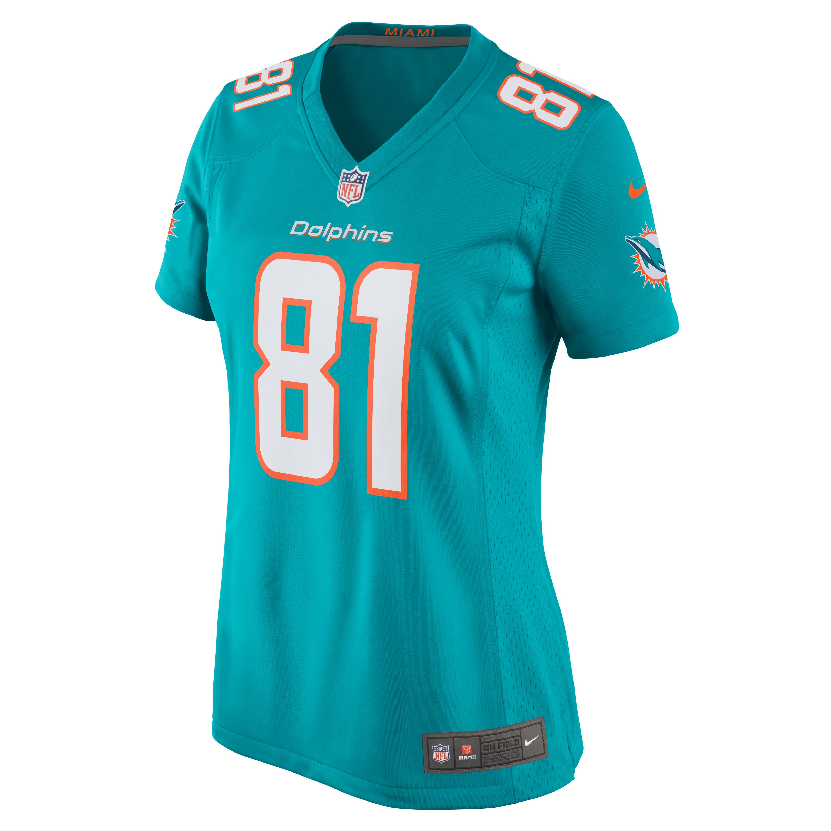 Women's Miami Dolphins Durham Smythe Aqua Game Jersey JS5320 nicesnker - Image 2