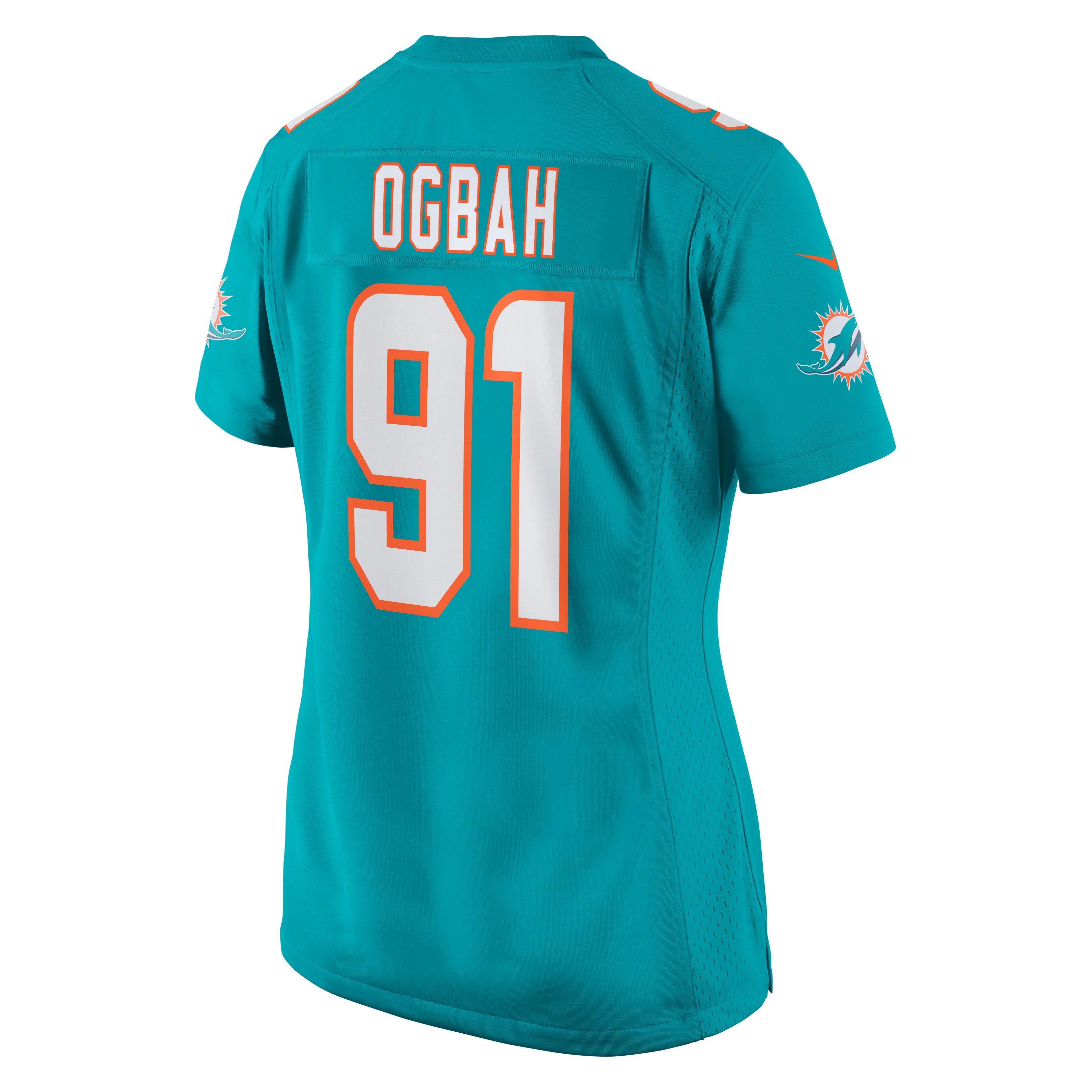 Women's Miami Dolphins Emmanuel Ogbah Aqua Game Jersey JS6181 nicesnker - Image 3