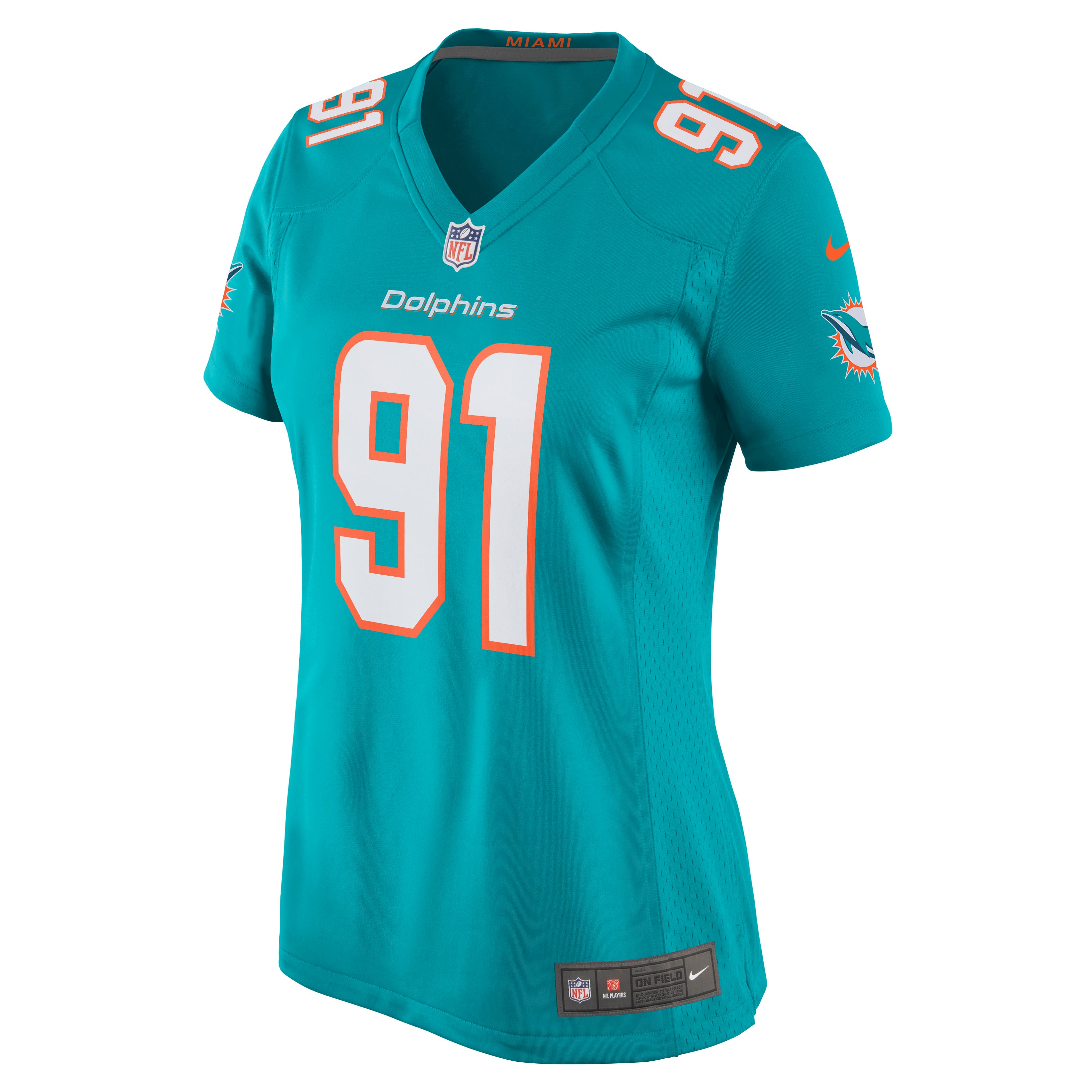 Women's Miami Dolphins Emmanuel Ogbah Aqua Game Jersey JS6181 nicesnker - Image 2