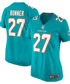 Women's Miami Dolphins Ethan Bonner Aqua Game Jersey JS3839 nicesnker