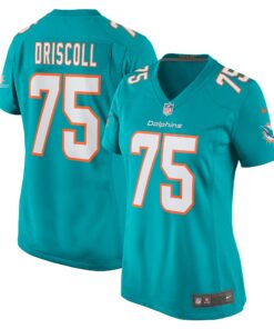 Women's Miami Dolphins Jack Driscoll Aqua Team Game Jersey JS7018 nicesnker