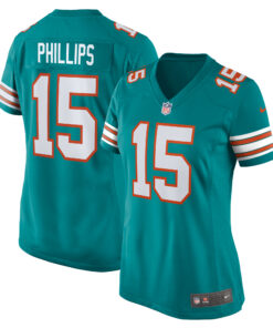 Women's Miami Dolphins Jaelan Phillips Aqua Alternate Game Jersey JS4131 nicesnker