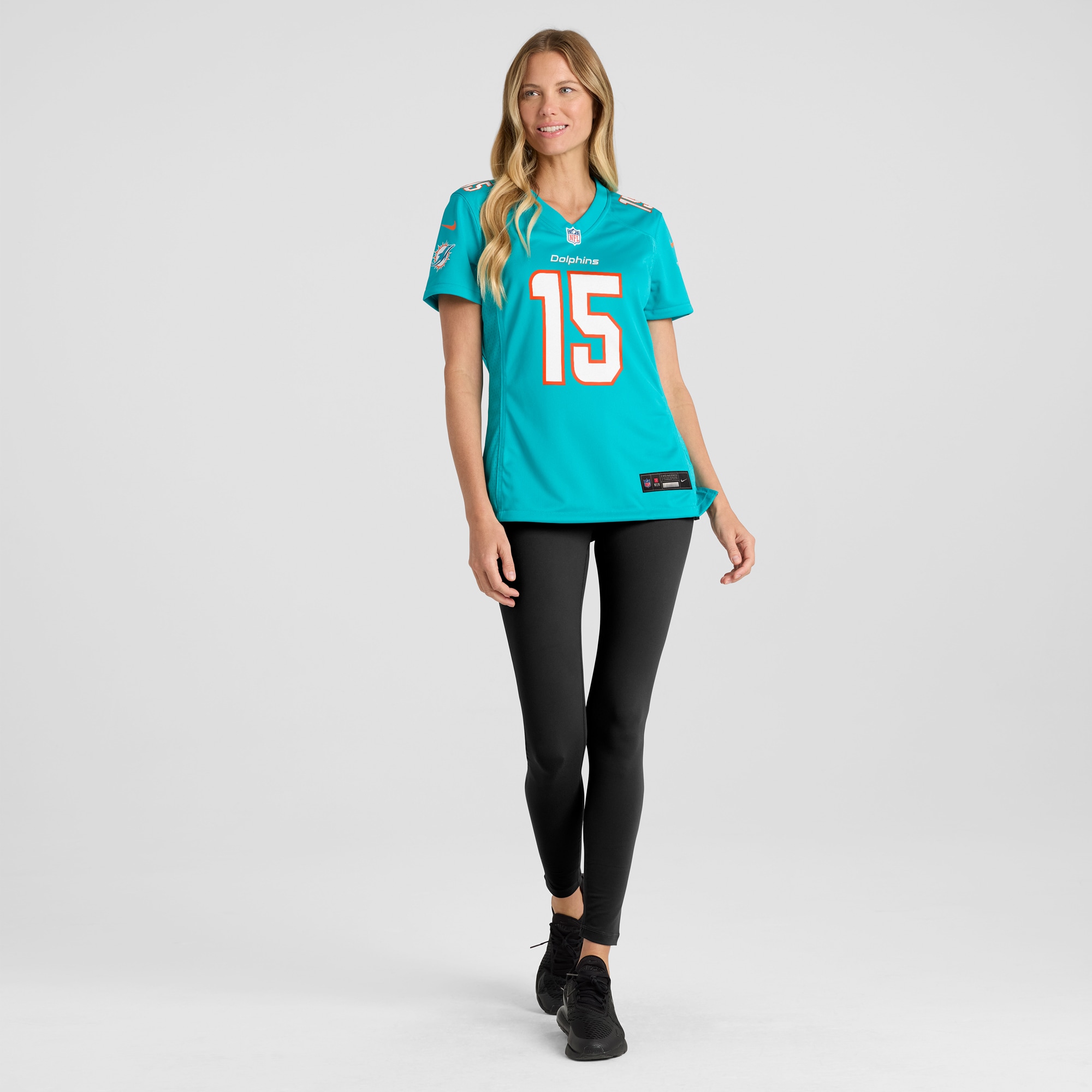 Women's Miami Dolphins Jaelan Phillips Aqua Game Player Jersey JS7317 nicesnker - Image 4