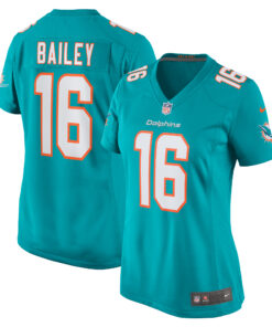 Women's Miami Dolphins Jake Bailey Aqua Game Player Jersey JS5831 nicesnker