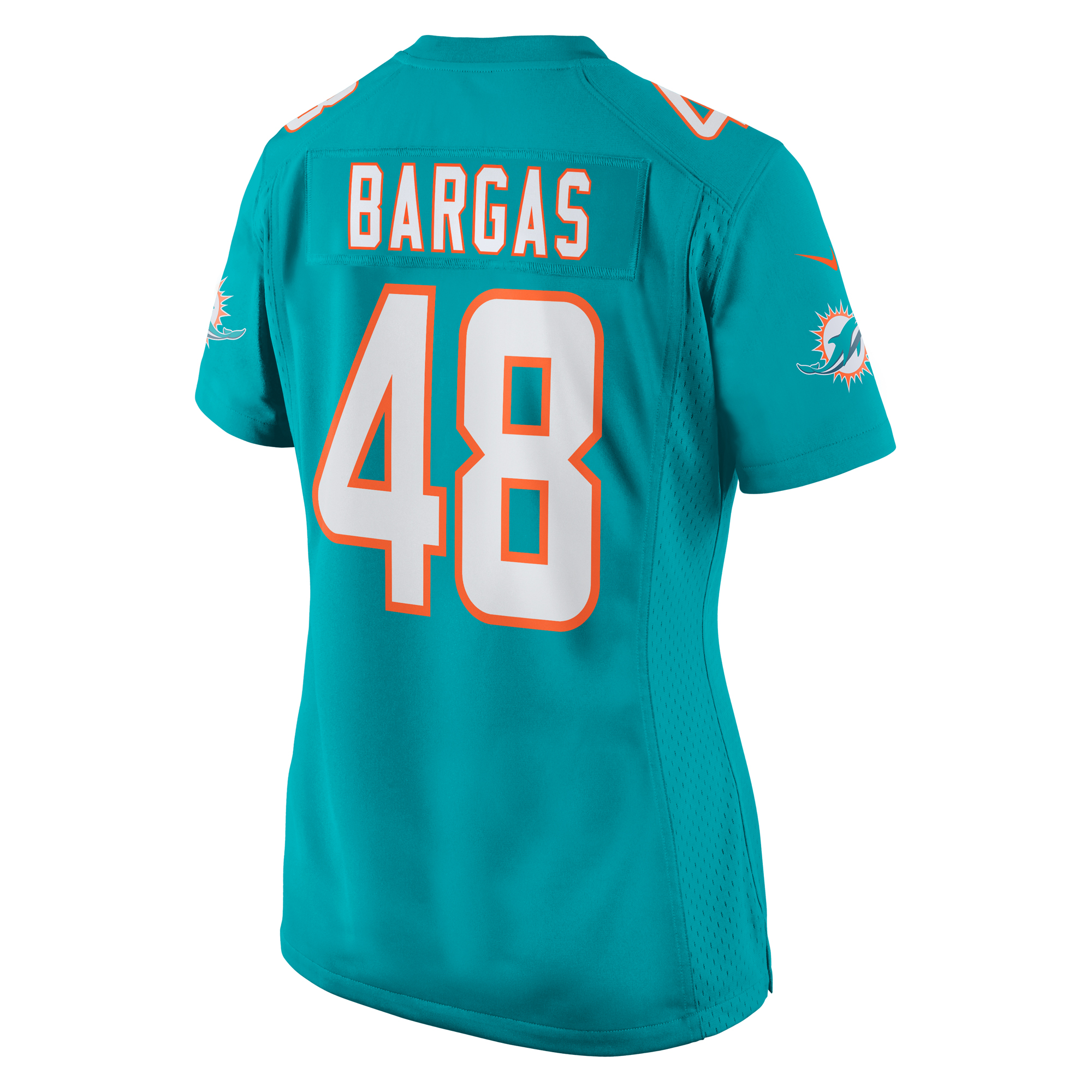 Women's Miami Dolphins Jake Bargas Aqua Home Game Player Jersey JS3187 nicesnker - Image 3