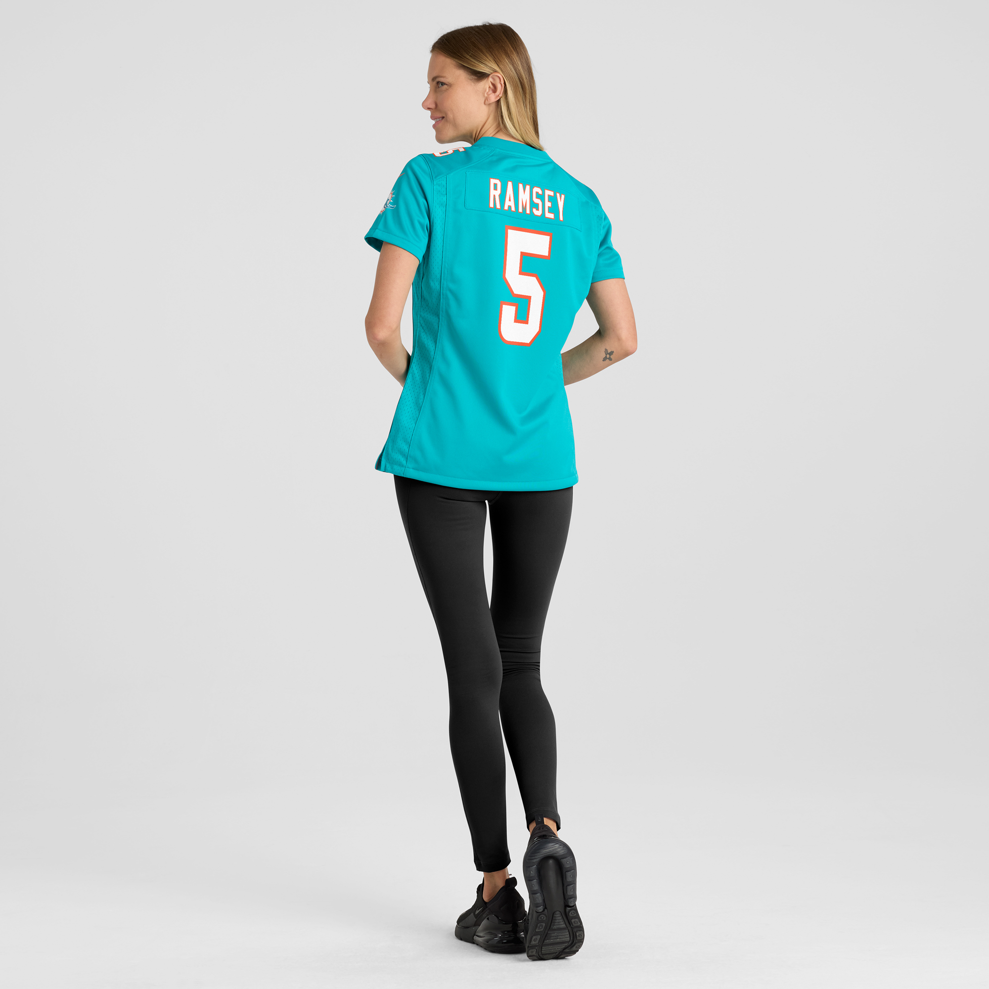 Women's Miami Dolphins Jalen Ramsey Aqua Player Jersey JS2194 nicesnker - Image 5