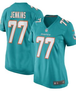 Women's Miami Dolphins John Jenkins Aqua Game Player Jersey JS2415 nicesnker