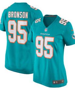 Women's Miami Dolphins Josiah Bronson Aqua Home Game Player Jersey JS6082 nicesnker