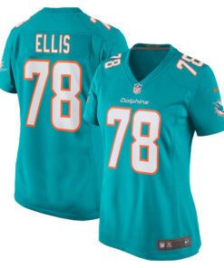Women's Miami Dolphins Justin Ellis Aqua Game Jersey JS5393 nicesnker