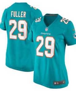 Women's Miami Dolphins Kendall Fuller Aqua Game Jersey JS6448 nicesnker