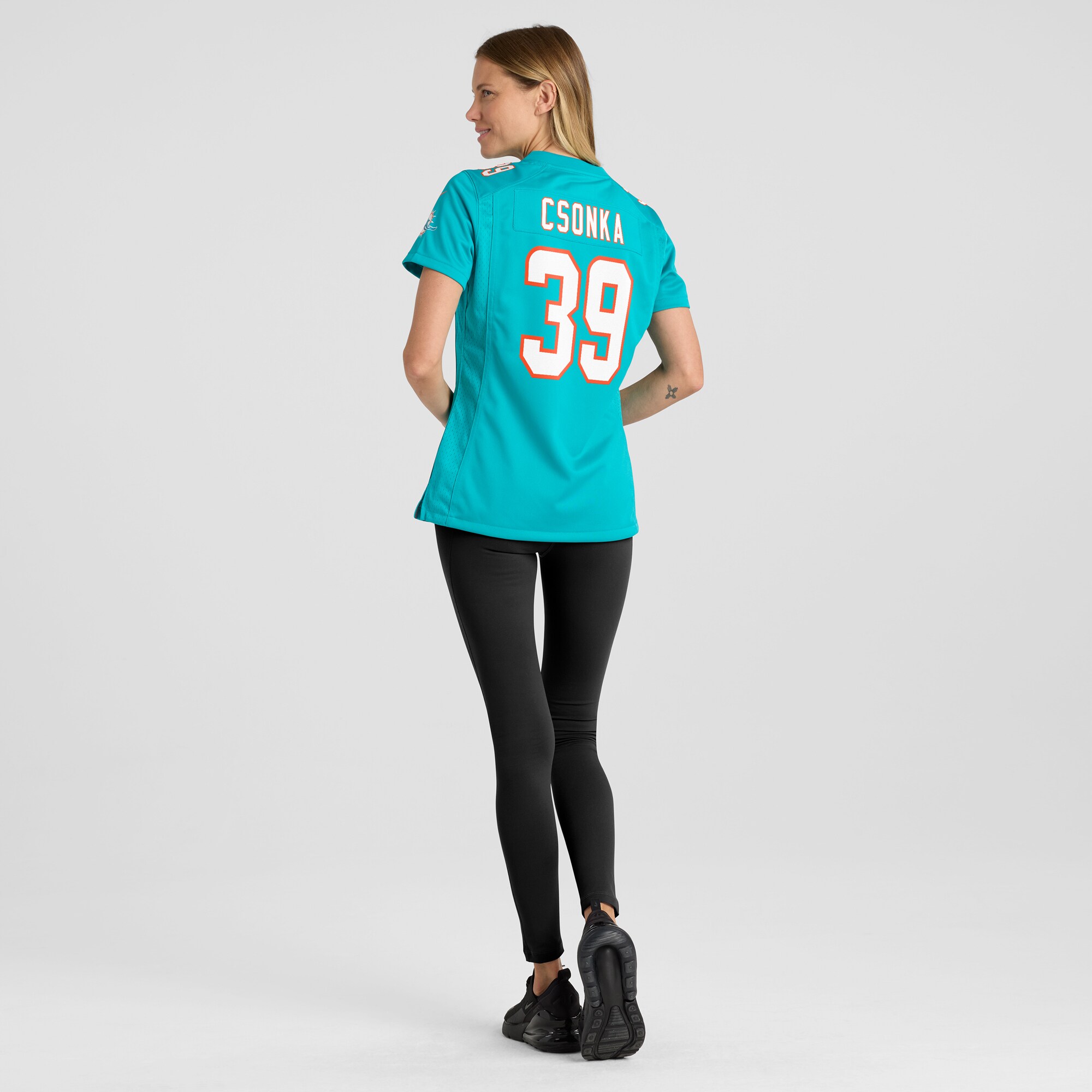 Women's Miami Dolphins Larry Csonka Aqua Game Retired Player Jersey JS4425 nicesnker - Image 5