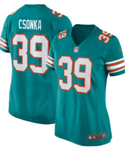 Women's Miami Dolphins Larry Csonka Aqua Retired Player Jersey JS1517 nicesnker