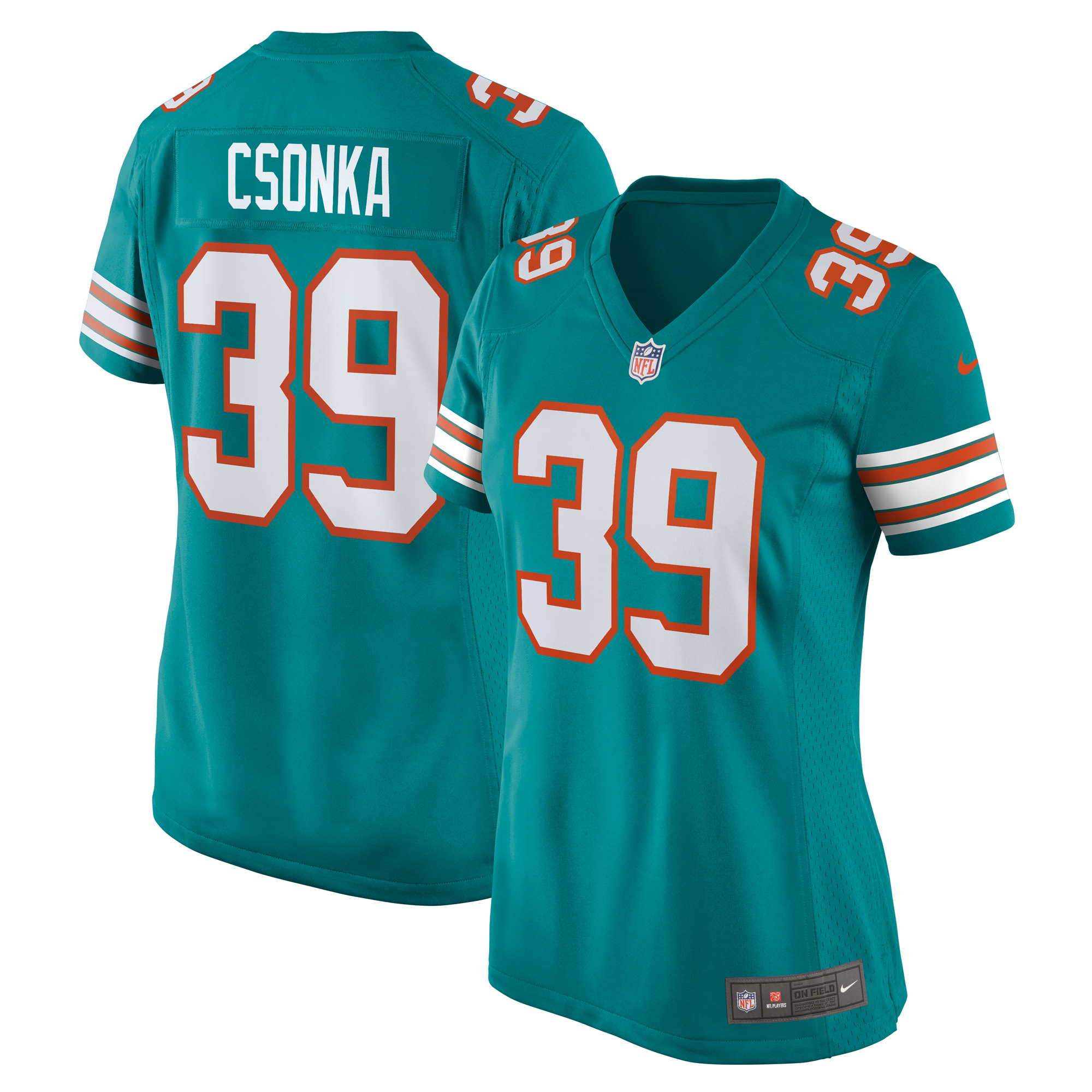 Women's Miami Dolphins Larry Csonka Aqua Retired Player Jersey JS1517 nicesnker