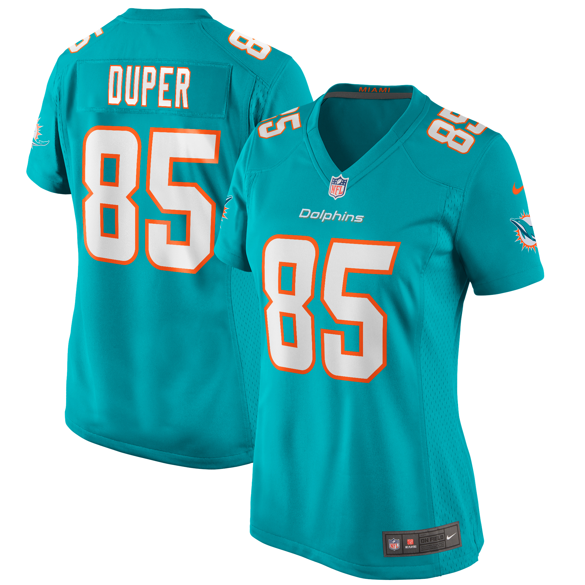 Women's Miami Dolphins Mark Duper Aqua Game Retired Player Jersey JS5653 nicesnker