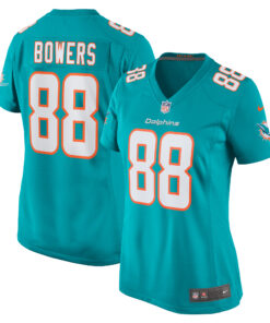 Women's Miami Dolphins Nick Bowers Aqua Team Game Jersey JS3032 nicesnker