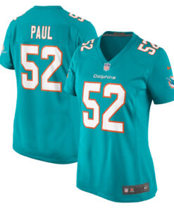 Women's Miami Dolphins Patrick Paul Aqua Game Jersey JS7053 nicesnker