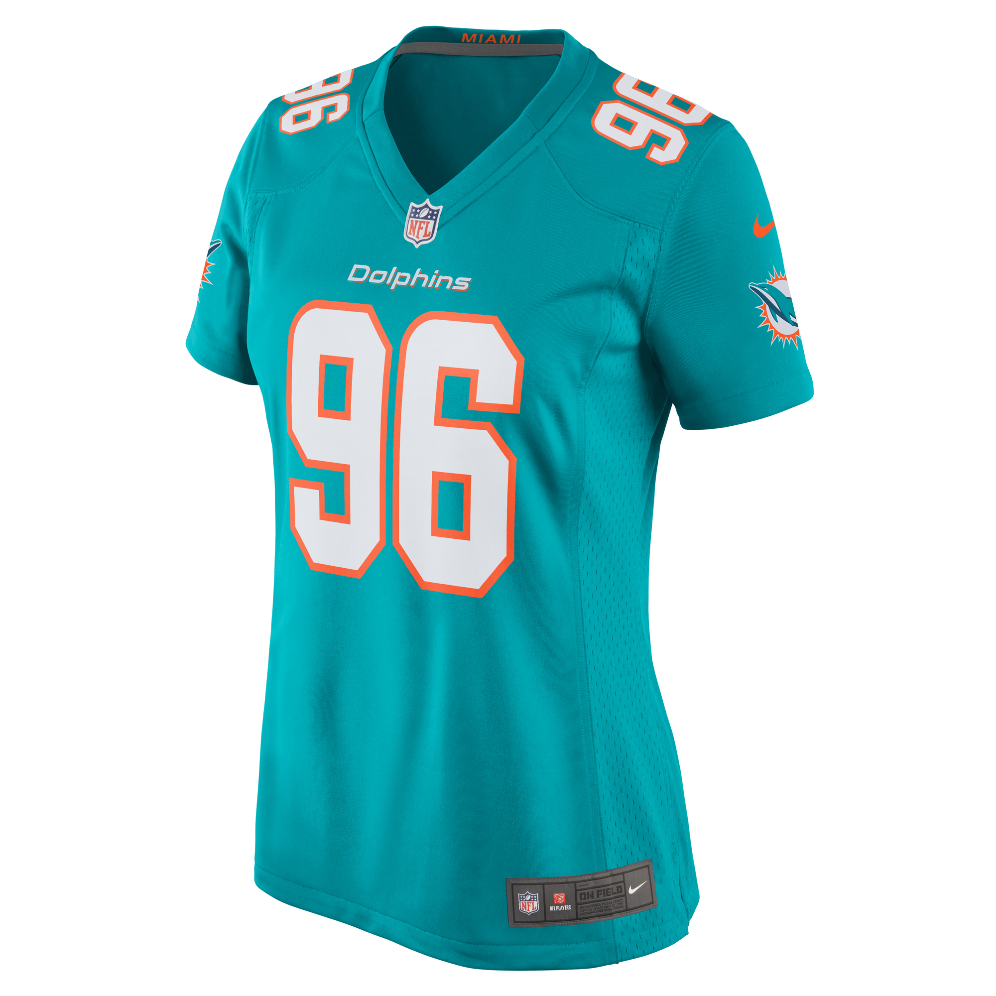 Women's Miami Dolphins Porter Gustin Aqua Game Player Jersey JS7926 nicesnker - Image 2