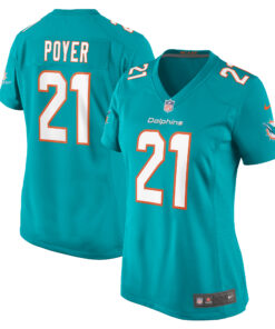 Women's Miami Dolphins Poyer Aqua Game Jersey JS8143 nicesnker