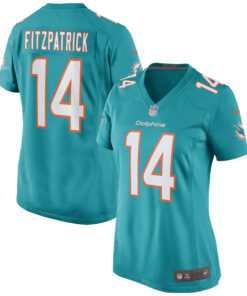 Women's Miami Dolphins Ryan Fitzpatrick Aqua Game Jersey JS3611 nicesnker
