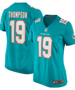 Women's Miami Dolphins Skylar Thompson Aqua Game Player Jersey JS6178 nicesnker