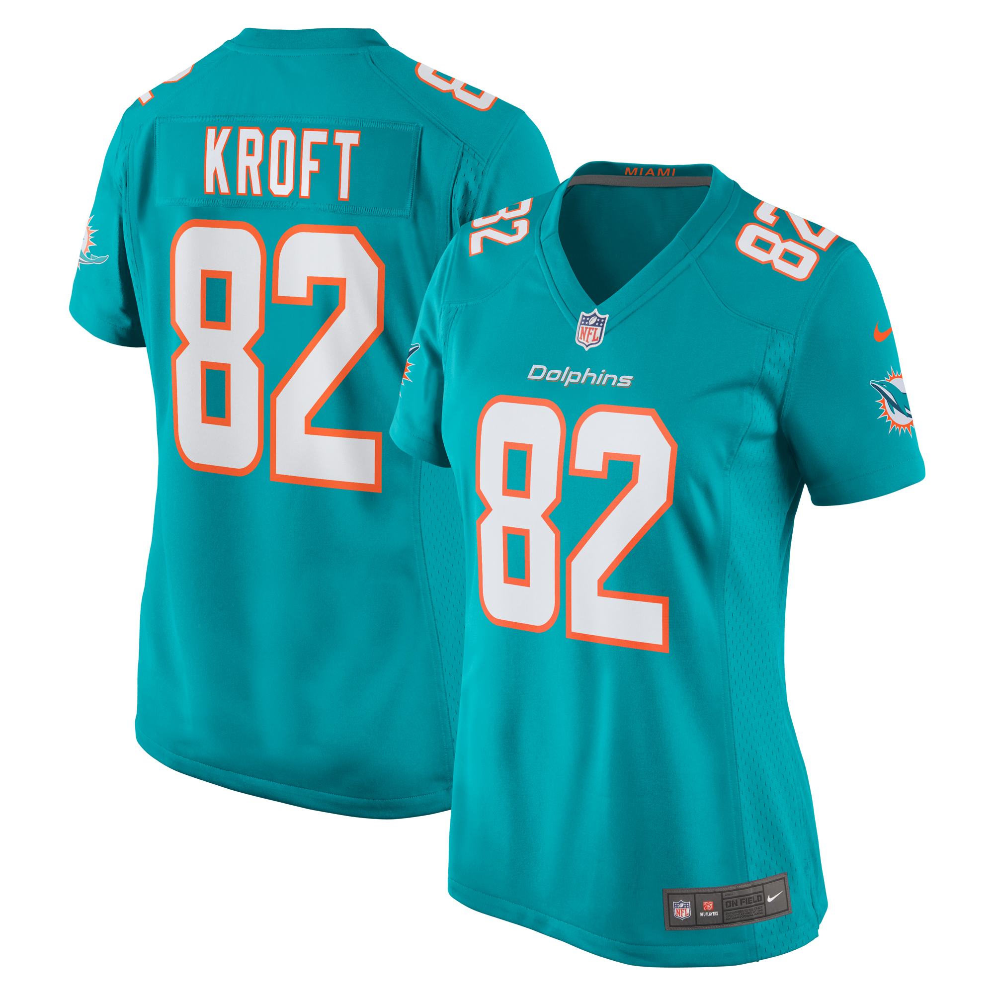Women's Miami Dolphins Tyler Kroft Aqua Team Game Jersey JS7785 nicesnker