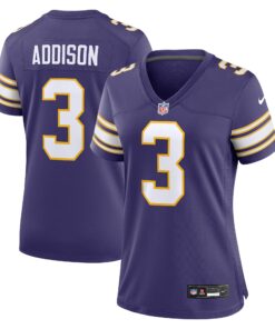 Women's Minnesota Vikings Addison Purple Classic Player Game Jersey JS8709 nicesnker