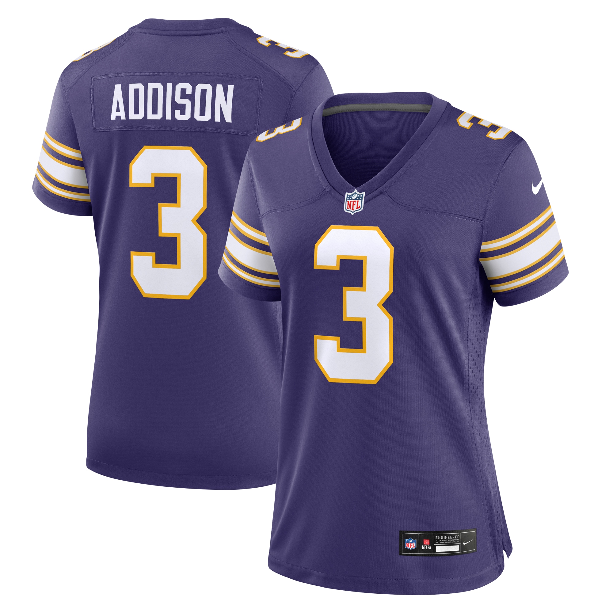 Women's Minnesota Vikings Addison Purple Classic Player Game Jersey JS8709 nicesnker