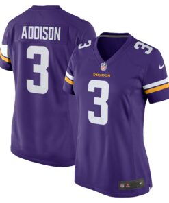Women's Minnesota Vikings Addison Purple Team Game Jersey JS8067 nicesnker