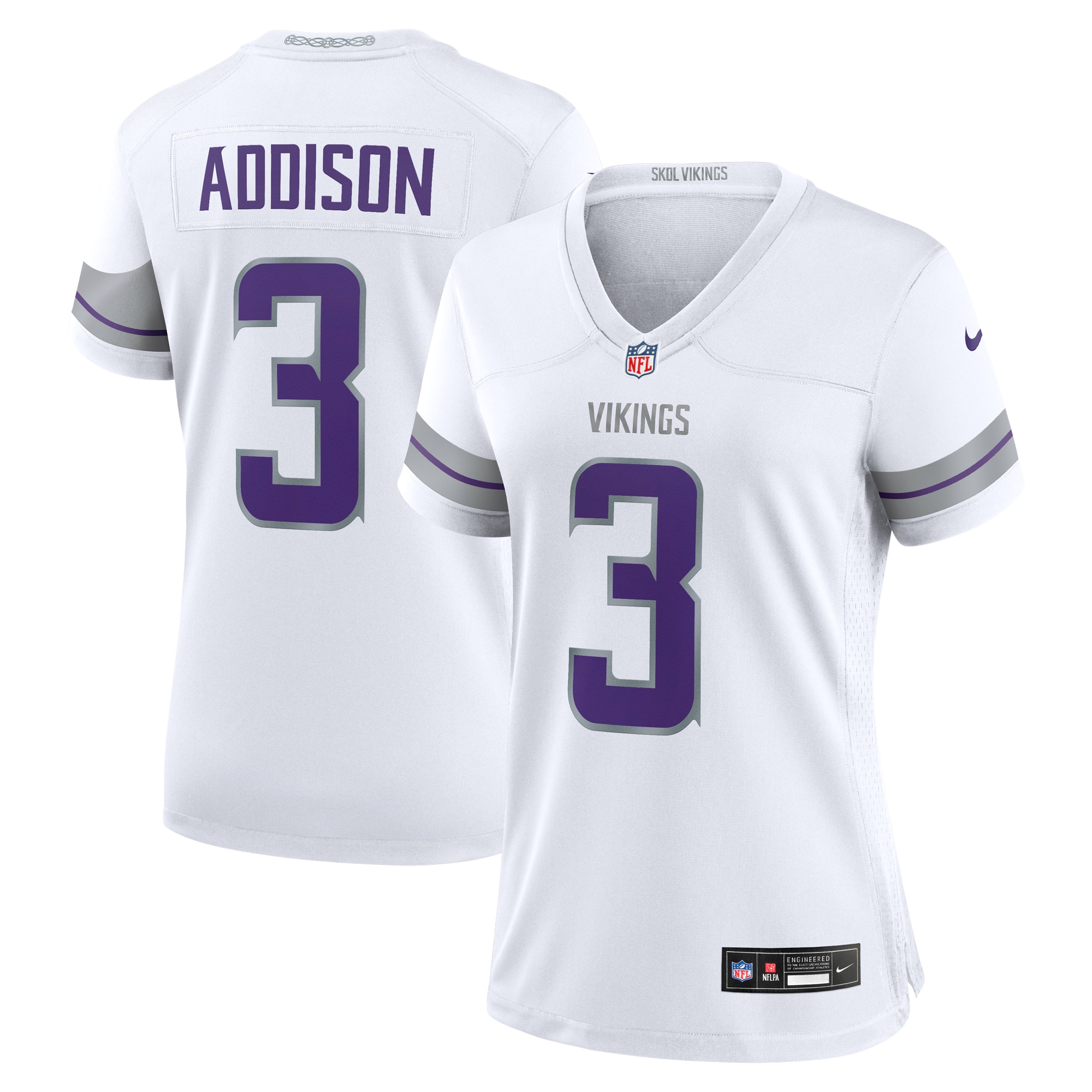 Women's Minnesota Vikings Addison White Alternate Game Player Jersey JS2816 nicesnker