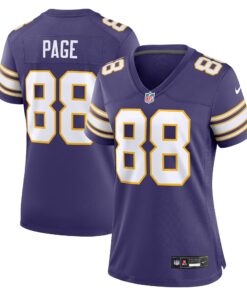 Women's Minnesota Vikings Alan Page Purple Classic Retired Player Jersey JS5660 nicesnker