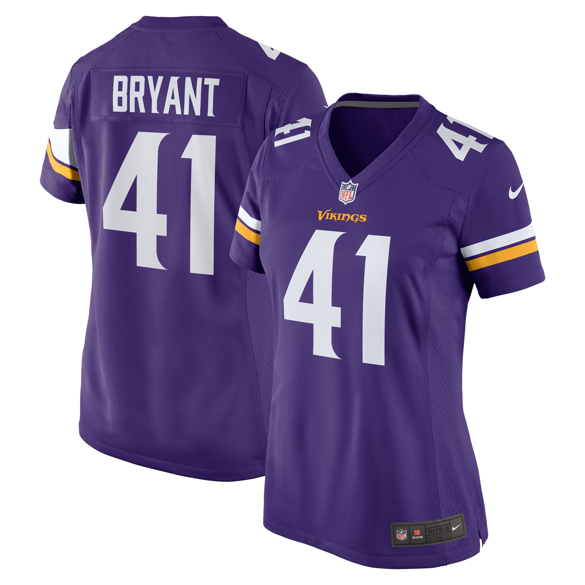 Women's Minnesota Vikings Austin Bryant Purple Game Jersey JS4443 nicesnker