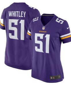Women's Minnesota Vikings Benton Whitley Purple Home Game Player Jersey JS4415 nicesnker