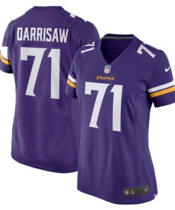 Women's Minnesota Vikings Christian Darrisaw Purple Game Jersey JS1526 nicesnker