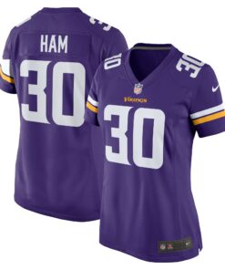 Women's Minnesota Vikings C.J. Ham Purple Game Jersey JS3187 nicesnker