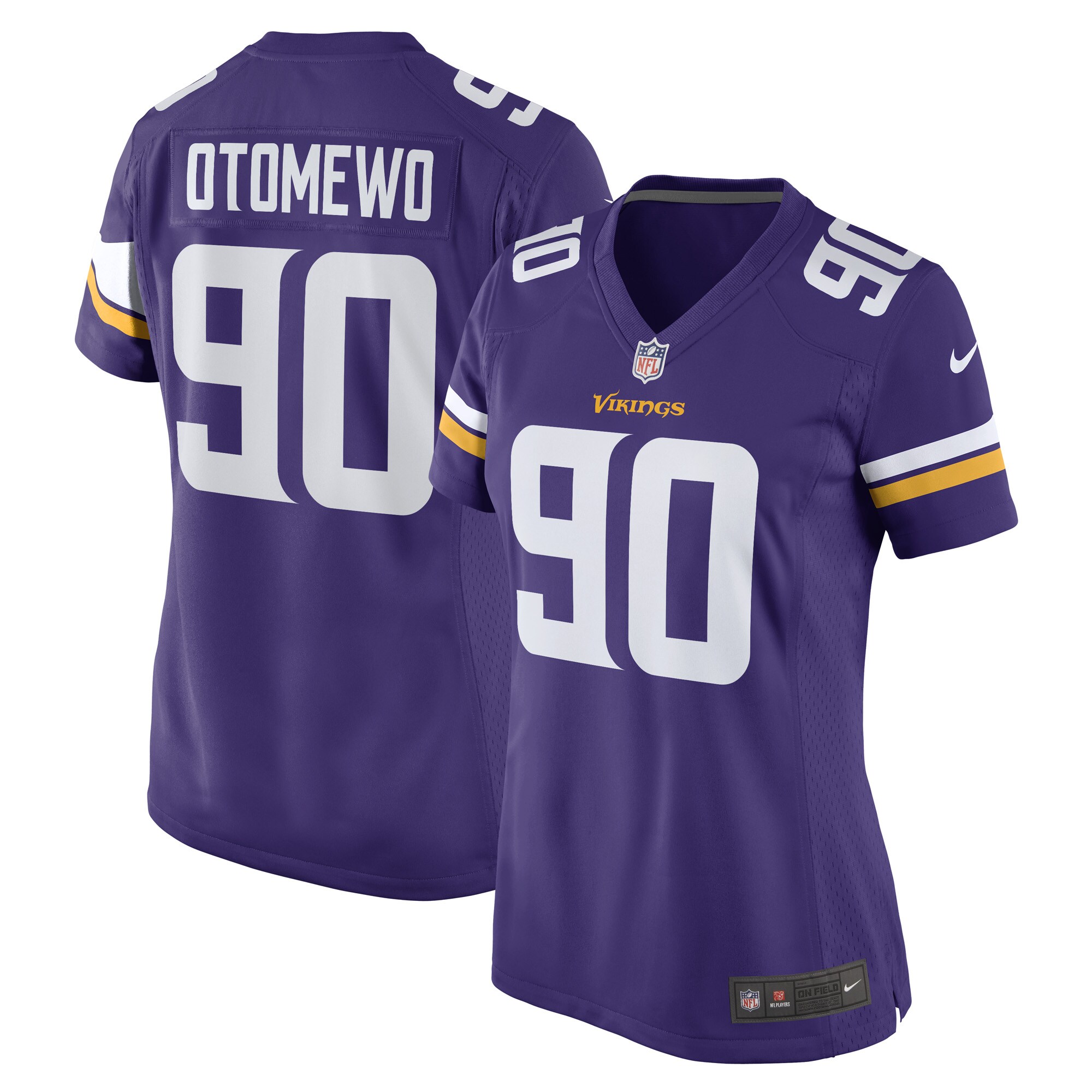 Women's Minnesota Vikings Esezi Otomewo Purple Game Player Jersey JS4714 nicesnker