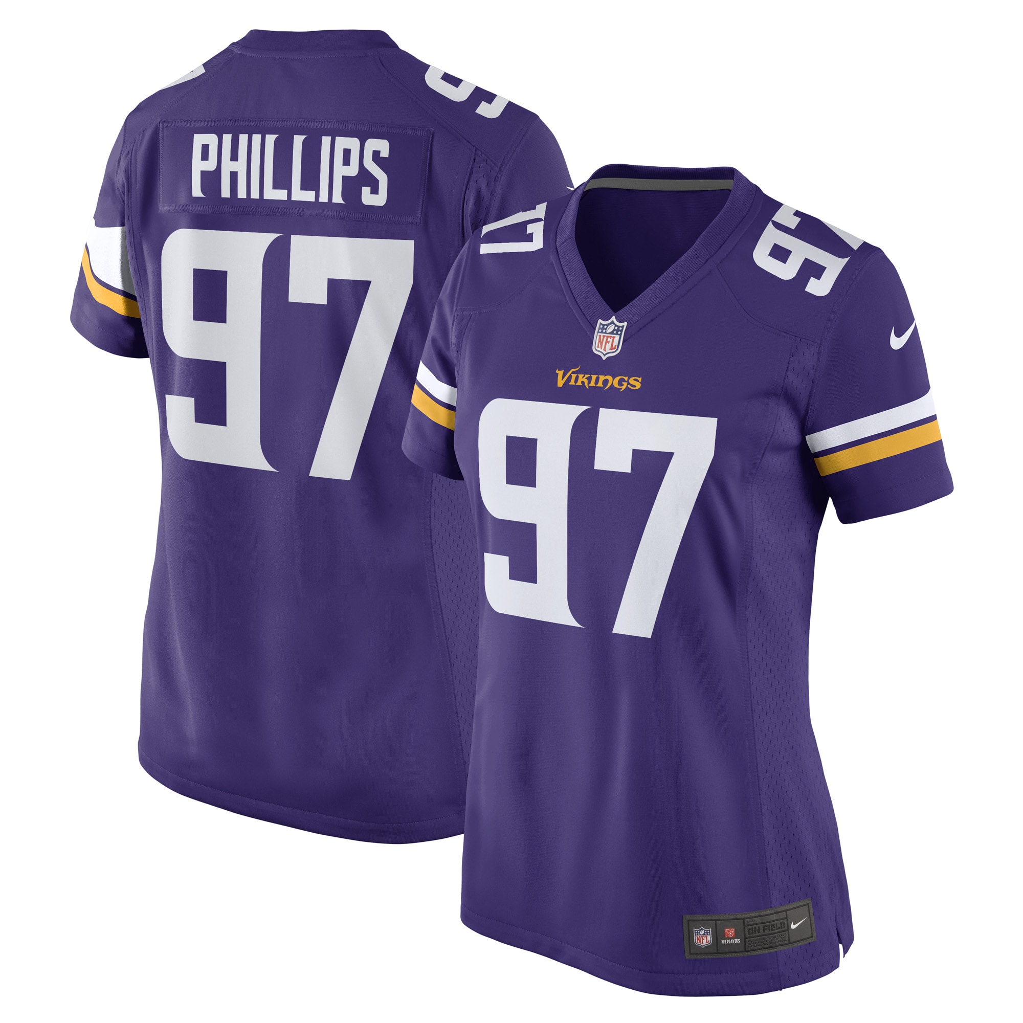 Women's Minnesota Vikings Harrison Phillips Purple Game Player Jersey JS7737 nicesnker