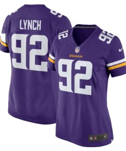 Women's Minnesota Vikings James Lynch Purple Game Player Jersey JS4429 nicesnker