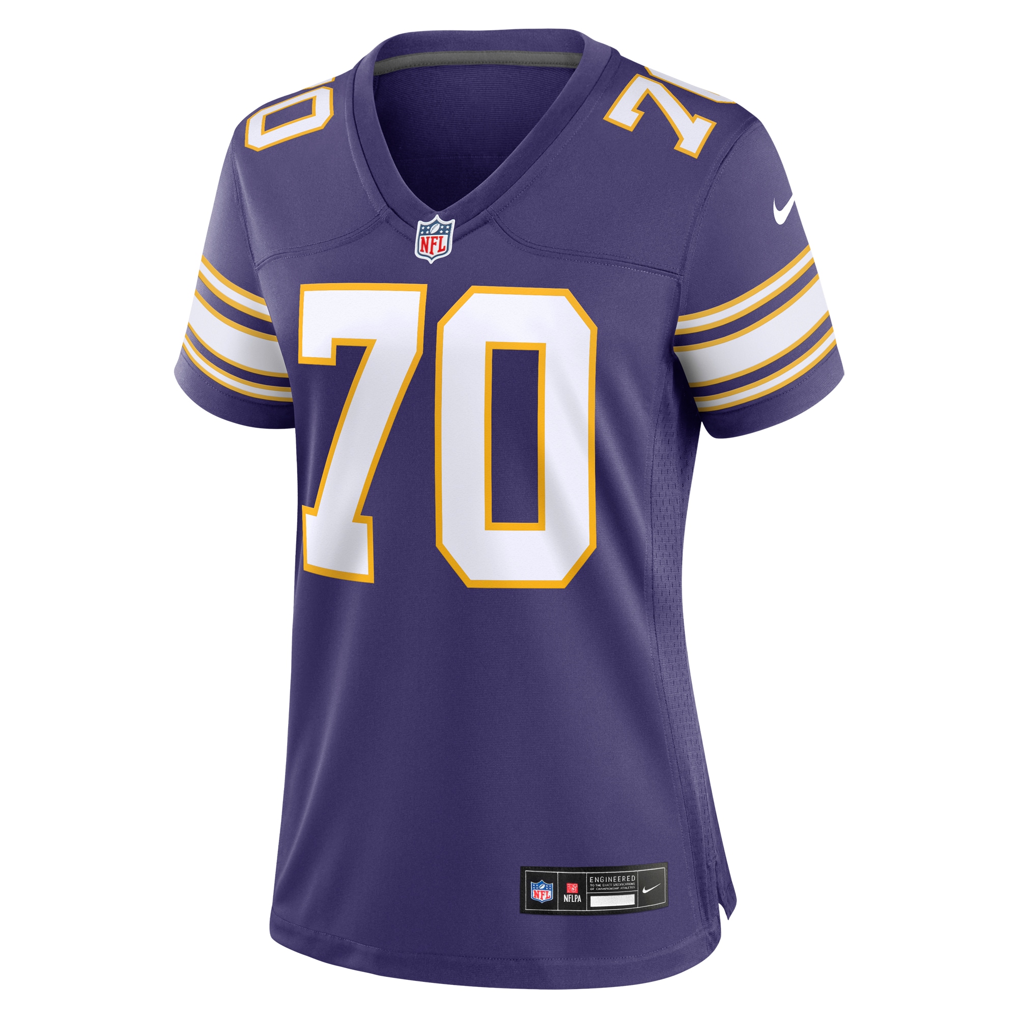 Women's Minnesota Vikings Jim Marshall Purple Classic Retired Player Jersey JS7709 nicesnker - Image 2