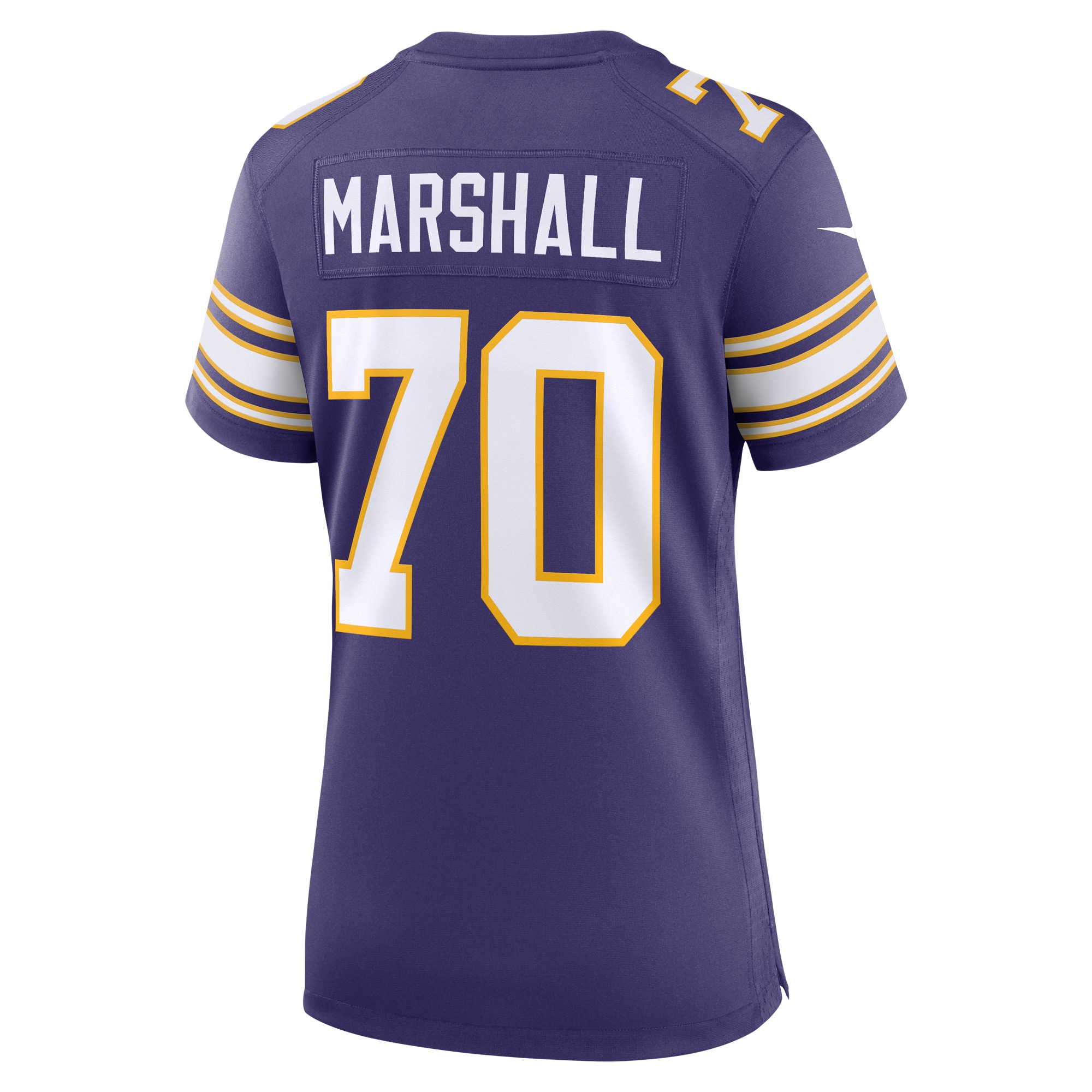 Women's Minnesota Vikings Jim Marshall Purple Classic Retired Player Jersey JS7709 nicesnker - Image 3